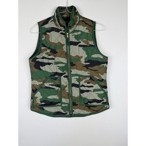 J. Crew Mercantile Camo Print Full Zip Women's Vest Size Small Excursion